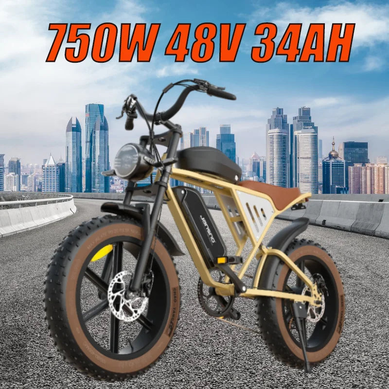 E-BIKE JANSNO X70 750W 48V 34Ah Off-Road Tyre Electric Bike Hydraulic Brake Removable Dual Battery Electric Bike Adult